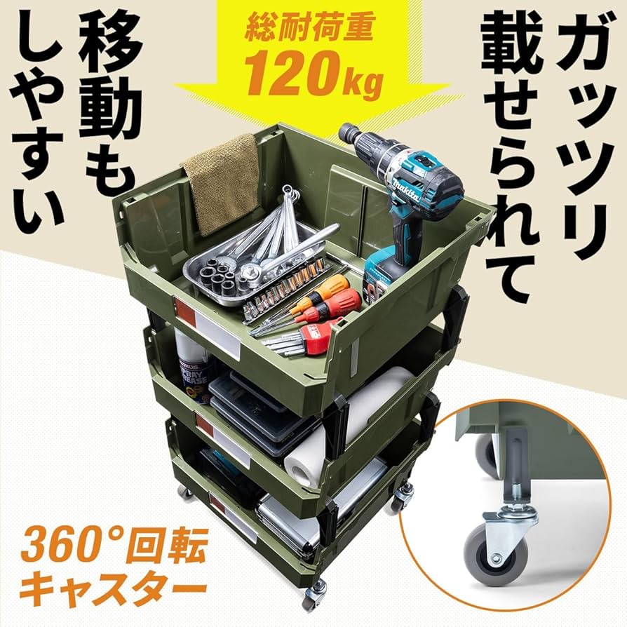 Amazon.co.jp: サンワダイレクト キッチンワゴン ツールワゴン 3